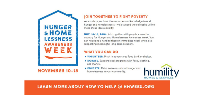 Hunger and Homelessness Week 2018