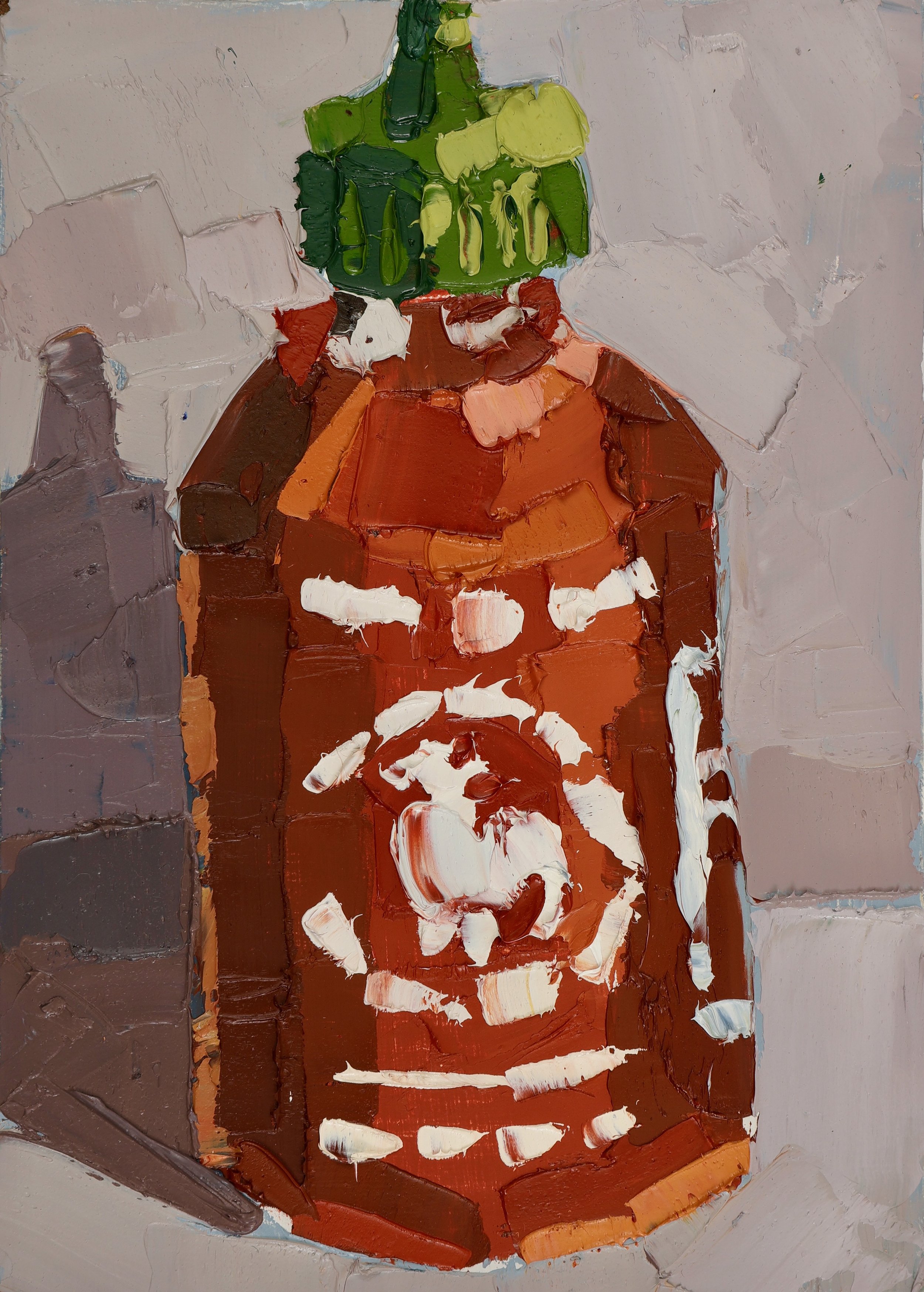 Sriracha (2023), Oil on Wood Panel, 7 x 5 in. 