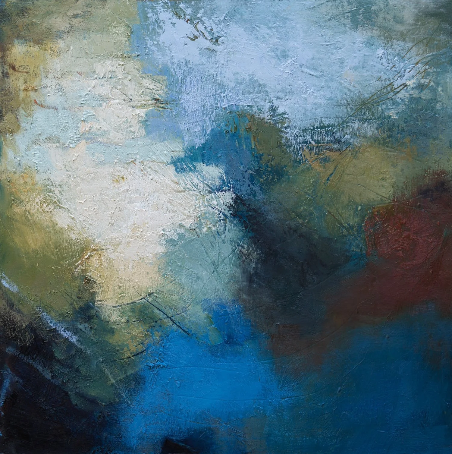 Mindscape II, 30" x 30", Oil on Wood.