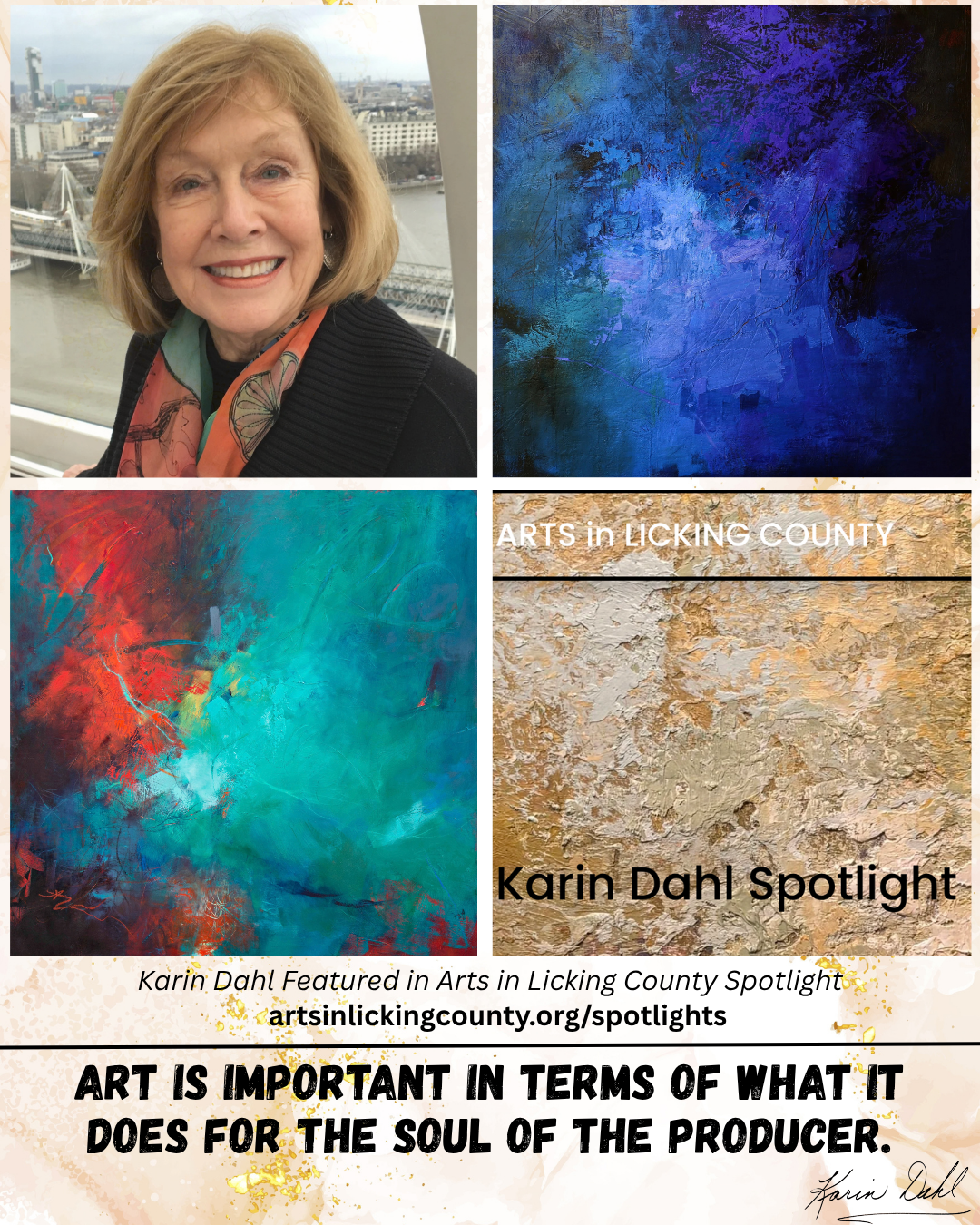 Karin Dahl Featured in Arts in Licking County Spotlight.