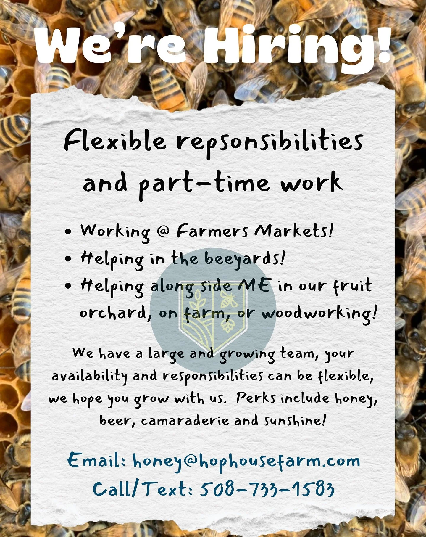 The farm is partnered closely with @waywardlanebrewing as many already know, and we have a large team of wonderful people that help in many ways. We want to add to that team but I’m looking for help specifically within the realm of the honeybee