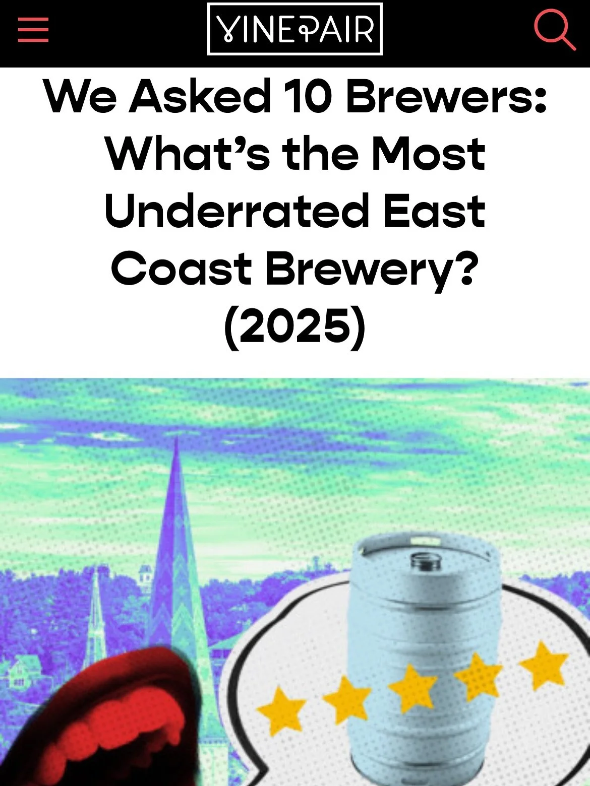 Grateful for the kind mentions from our friends Dan at @suarezfamilybrewery and Phil at @olfactorybrewing in last week&rsquo;s @vinepair article.

Getting a nod from people you truly admire is something special &mdash; we don&rsquo;t take it lightly.