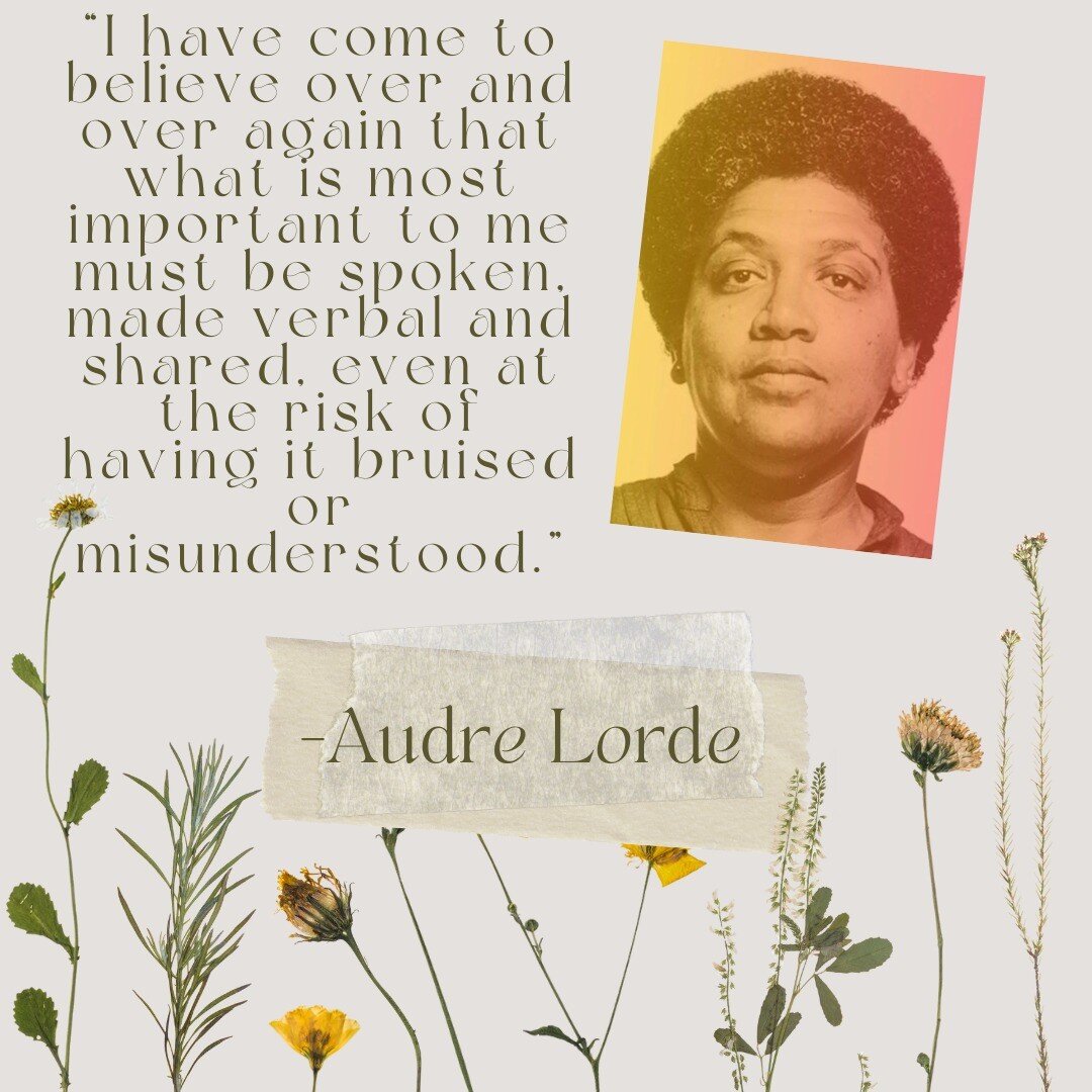 What a great quote from Audre Lorde!
Being vulnerable take great courage, and also requires knowing that we can be misunderstood, but there also CAN be an opportunity for repair that is deepening.
.
.
.
.
.
#therapy #mentalhealth #mentalhealthmatters