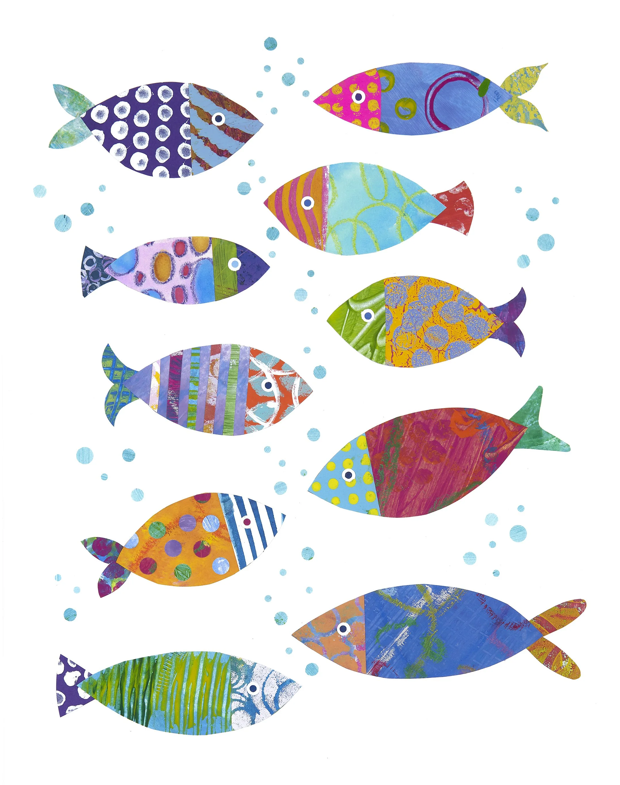 School of Fish 11" x 14"