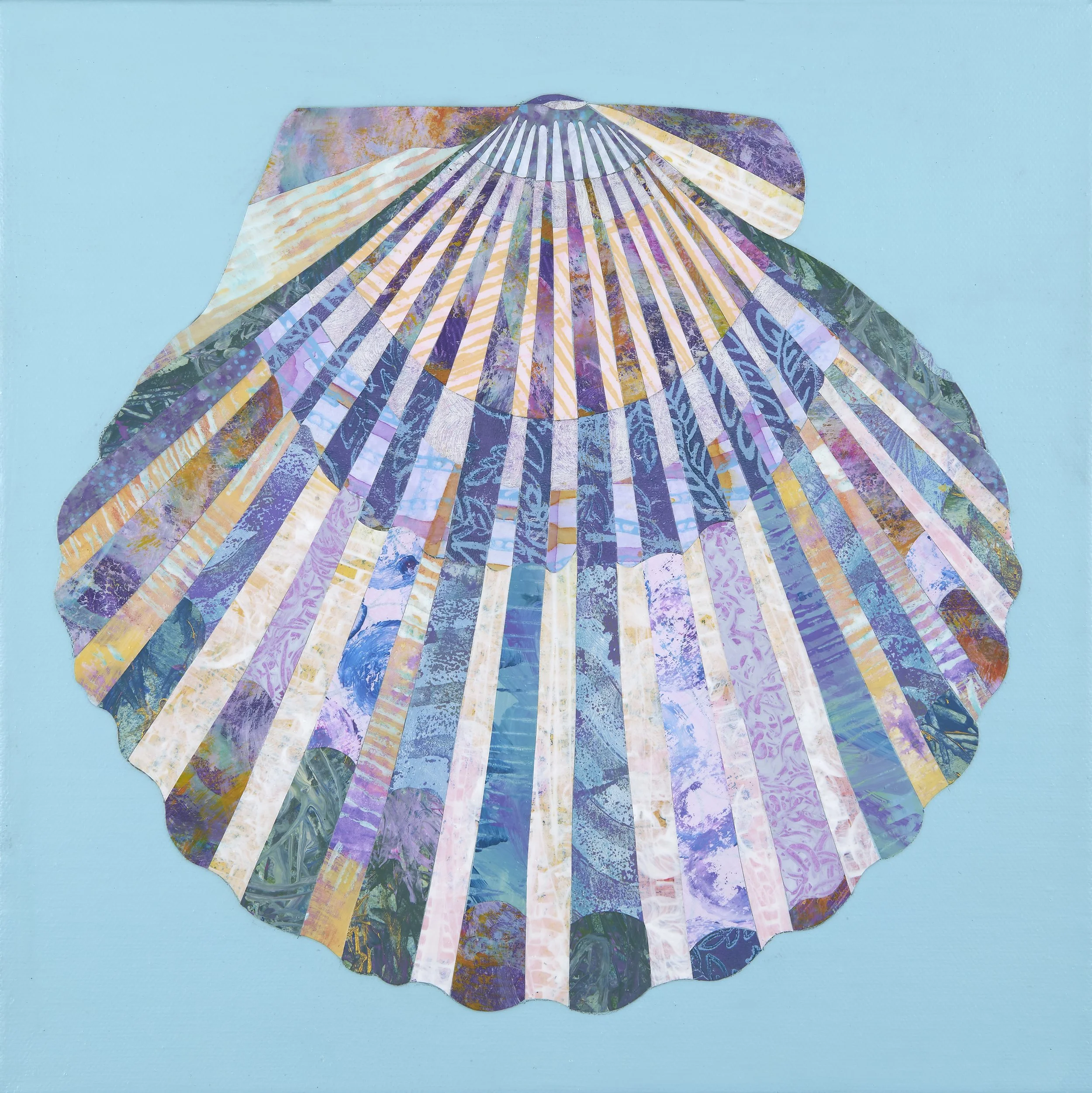 Sandy Beach Scallop Shell. 12" x 12"