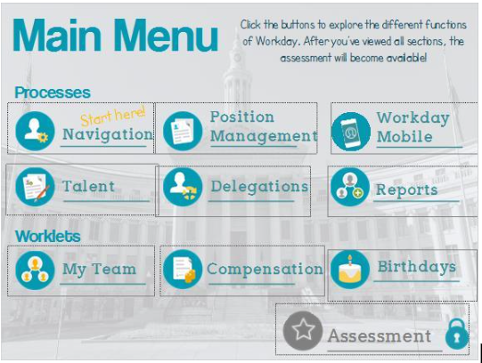 Grainy images not reflective of deployed course deliverable. Dashed lines indicate hotspot area on screen.