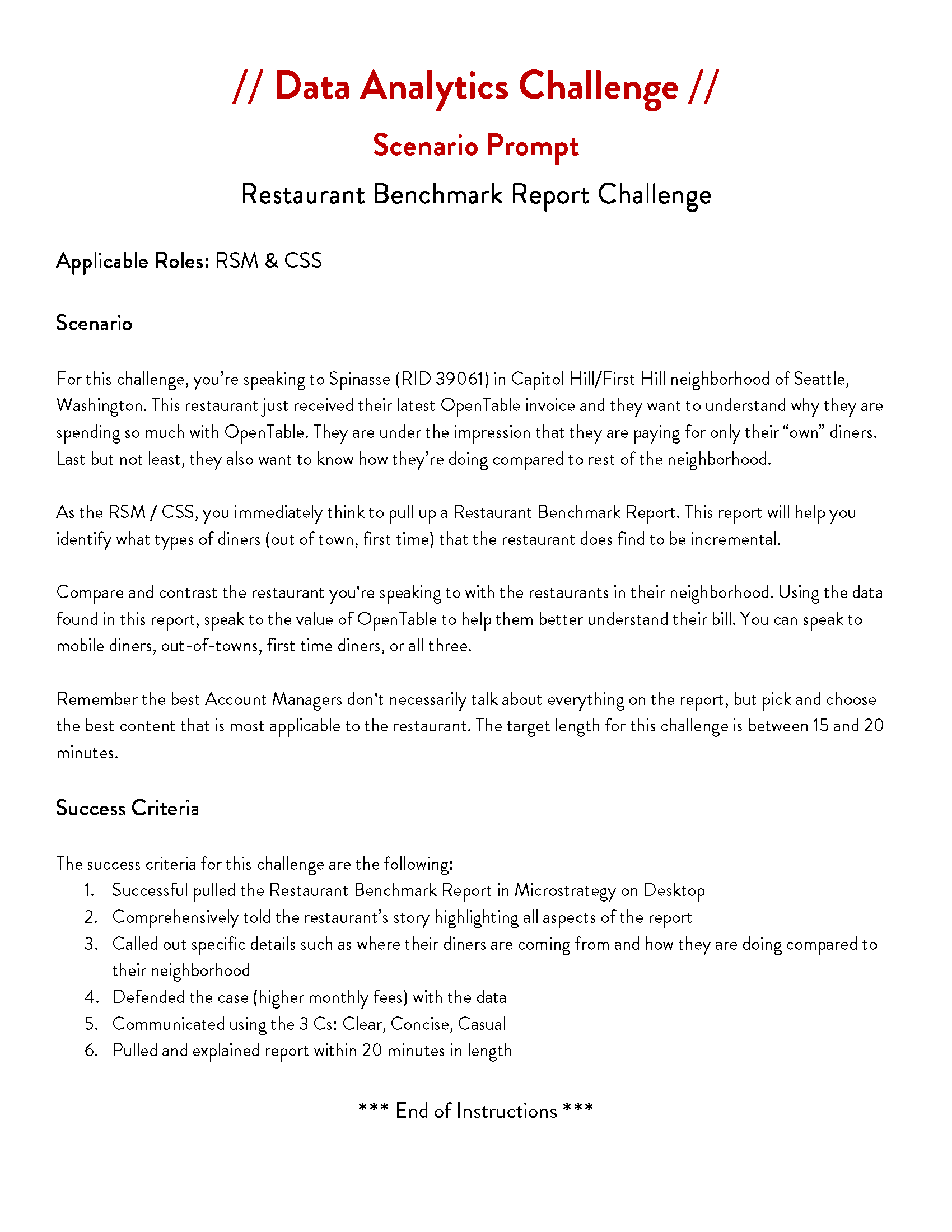 Scenario Prompt for Restaurant Benchmark Report Challenge.png