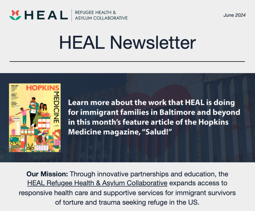 HEAL June 2024 Newsletter - World Refugee Day