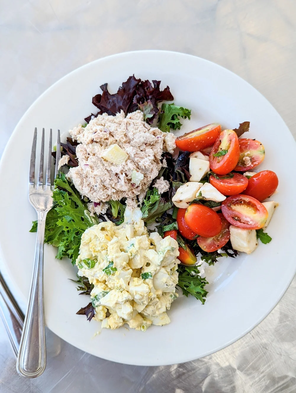 Fresh prepared food display at Montesano Market deli in Montecito