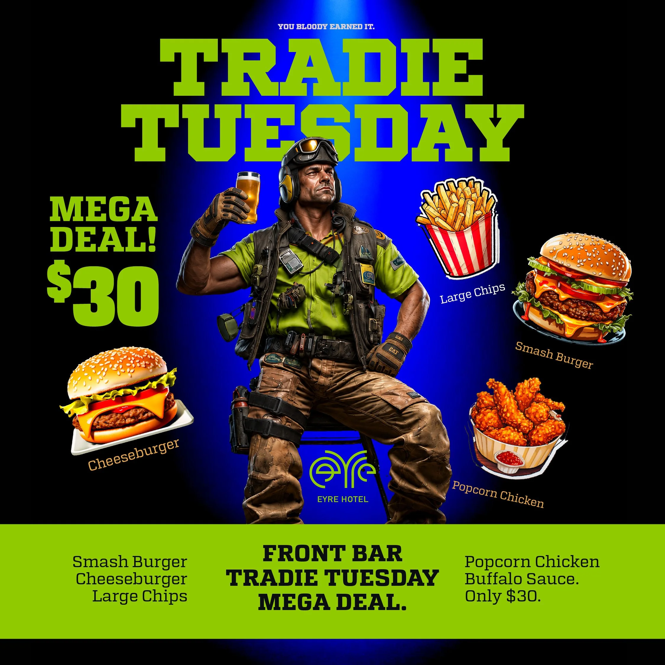Tradie Tuesday Burger Deal