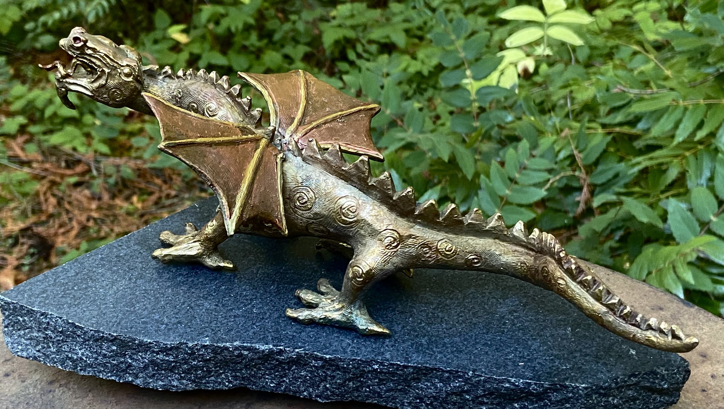 6. DRAGON 2 , Sara Mall Johani Cast bronze. 11"X5"X4" One of a kind.