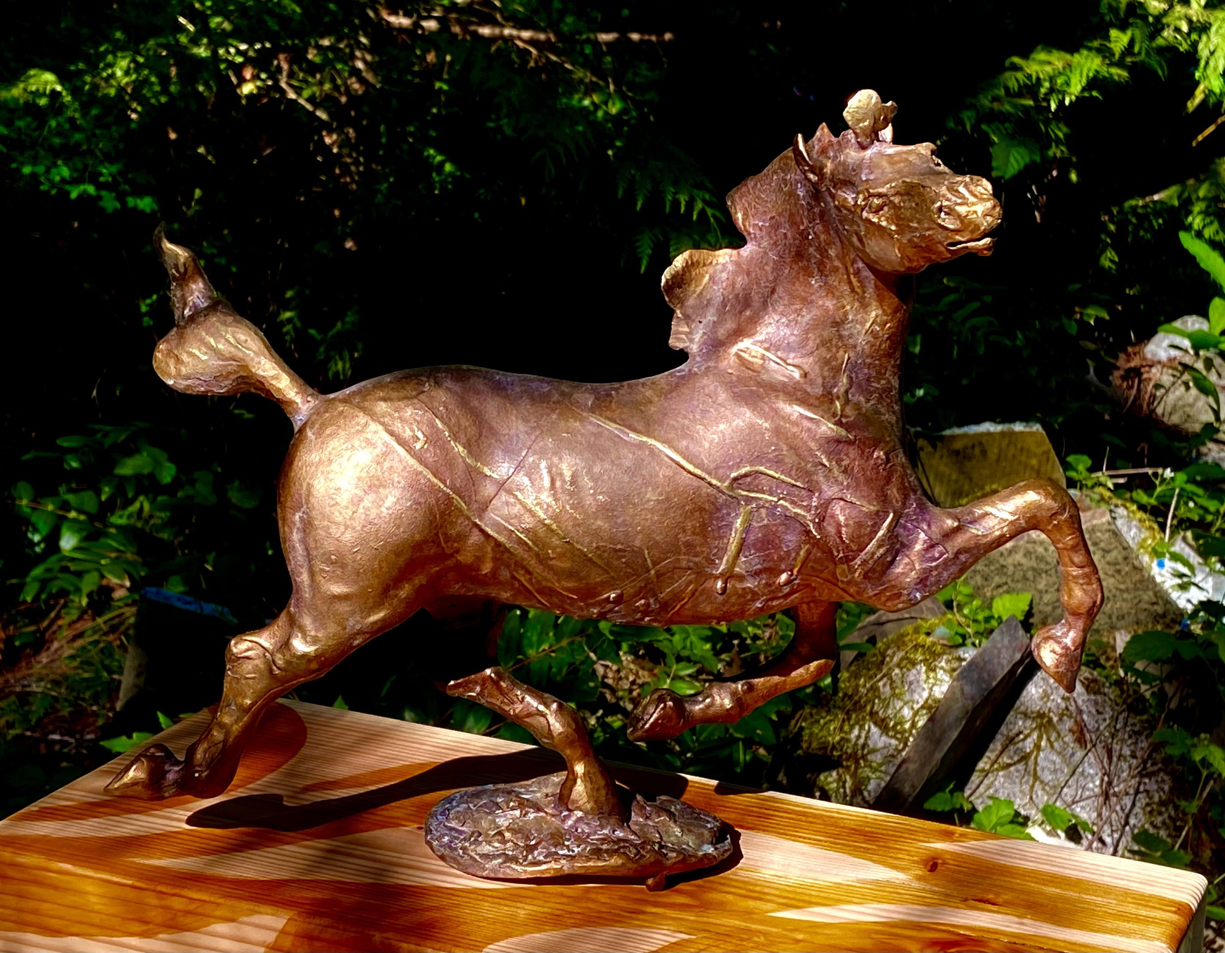 14. EXHUBERANCE , Sara Mall Johani Cast bronze. 16"X6"X12" One of a kind.