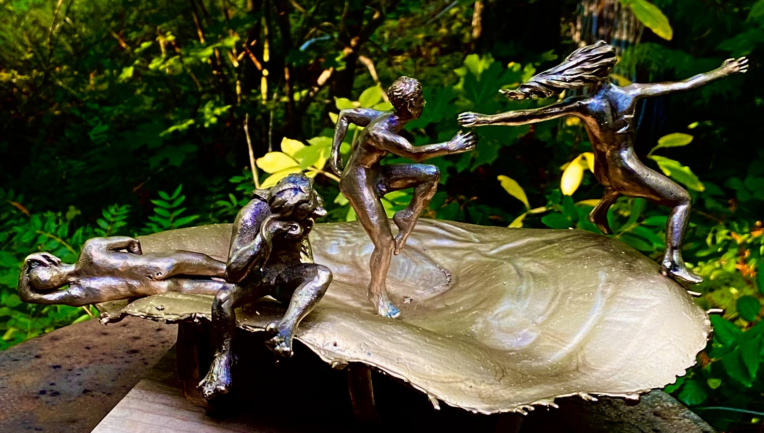 5. CONUNDRUM, Sara Mall Johani Cast bronze. 15"x12"X11" One of a kind.