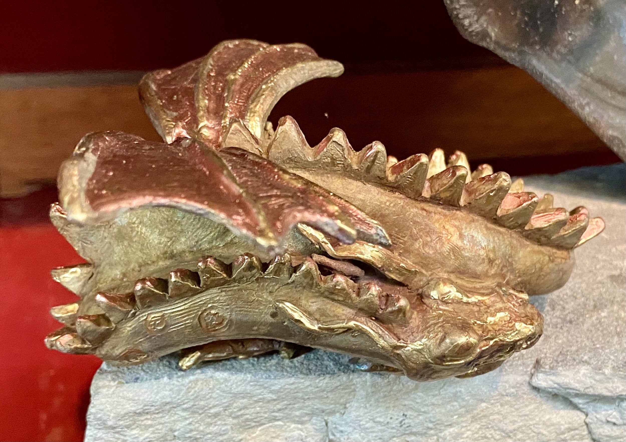 8. DRAGON 3 (sleeping), Sara Mall Johani Cast bronze. 6"X5"X3" One of a kind.