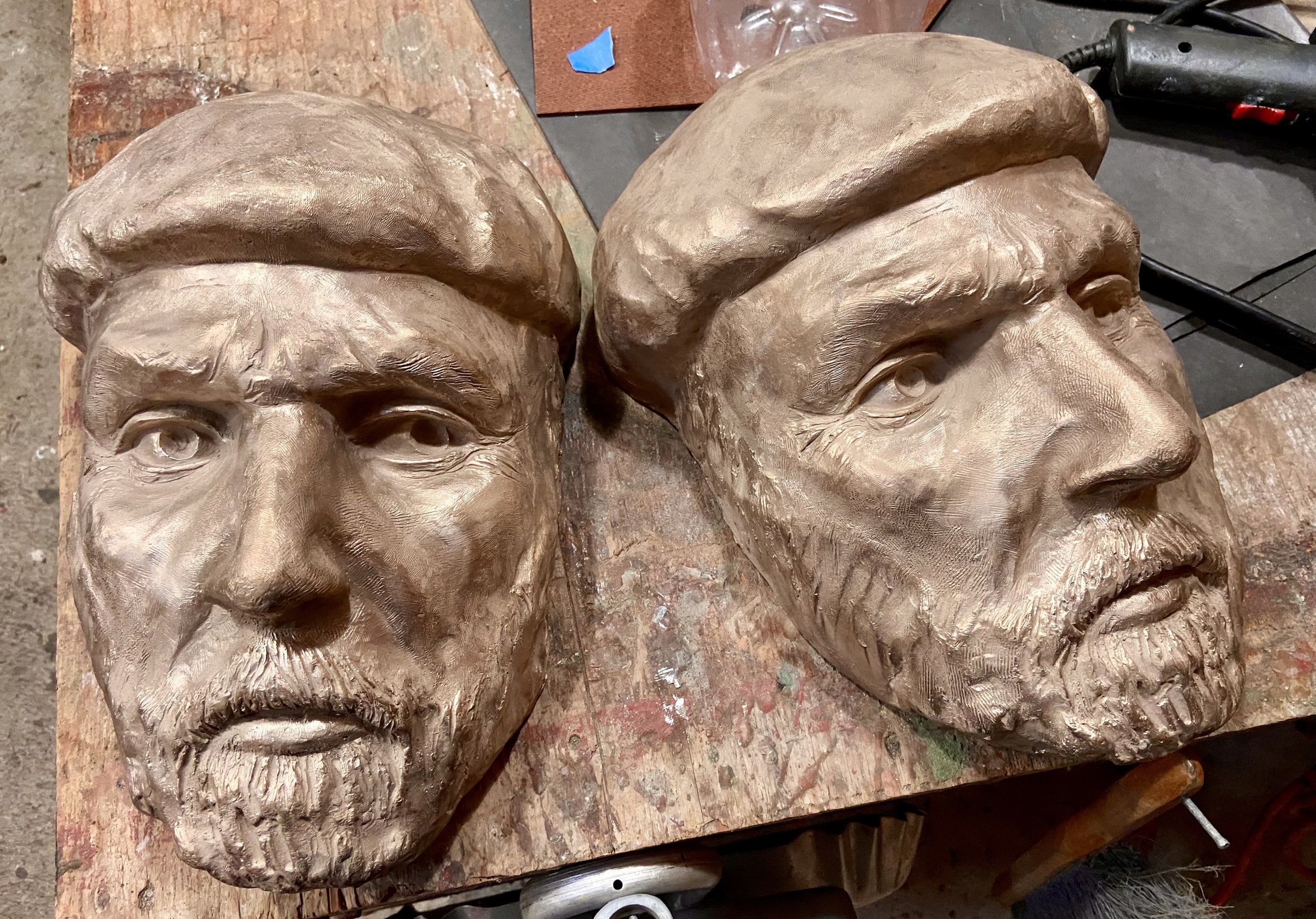 19. TOM’S FACE , Sara Mall Johani Cast bronze. Unfinished in photo. One available.