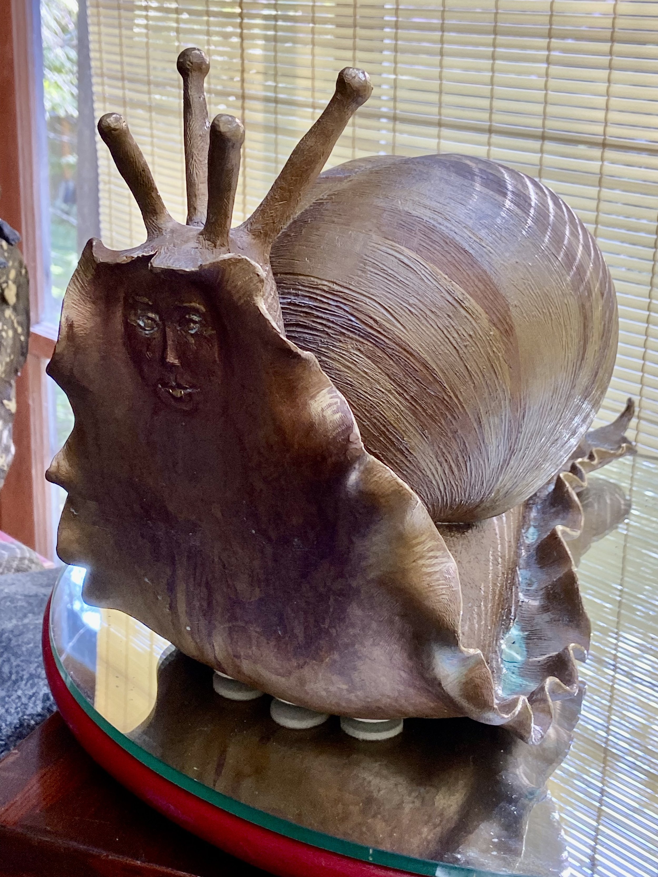 1. RUNNING RED QUEEN , Sara Mall Johani Cast bronze. 20"X9"X10" One of a kind. 'The red queen is running so fast she’s standing still.'