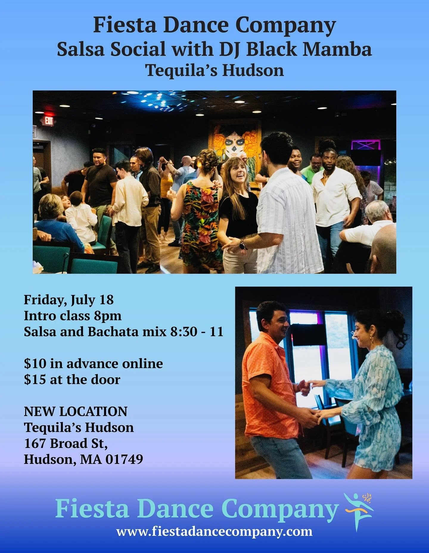 This Friday Night. #tequilashudson #fiestadancecompanyevents #salsasocial #salsaintheboros #bachatalove