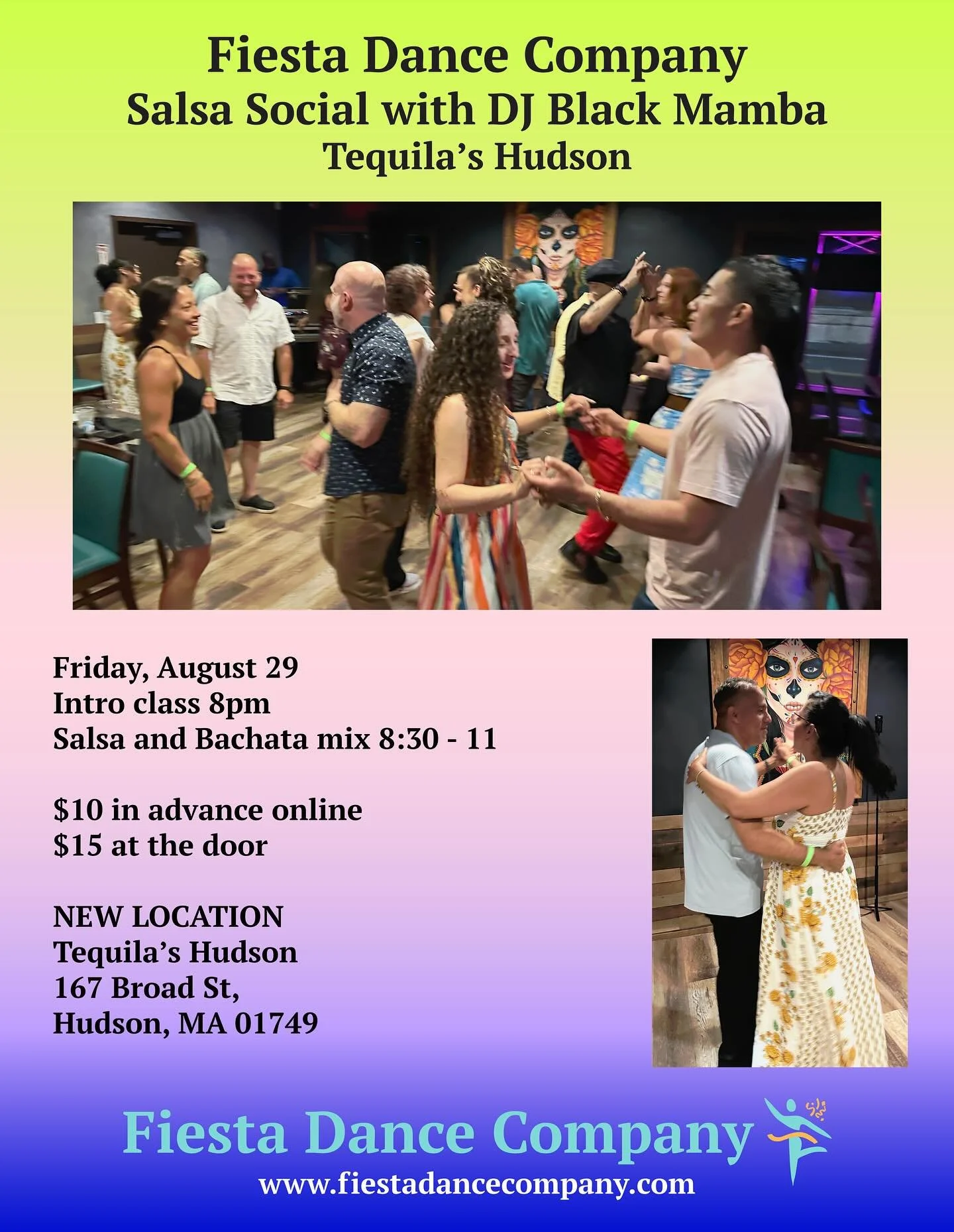 Mark your calendars for our next monthly social Friday, August 29 at  #tequilashudson with DJ Black mamba see you there! #fiestadancecompanyevents