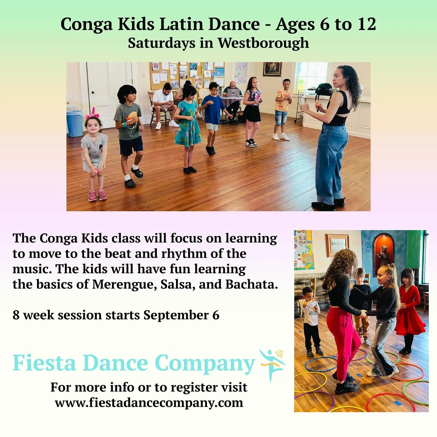 We love our Conga Kids  program for ages 6-12 &amp; so will the kids in your life! For more info or to register please visit www.fiestadancecompany.com #latindanceforkids #westboroughma #kidsclasseswestborough