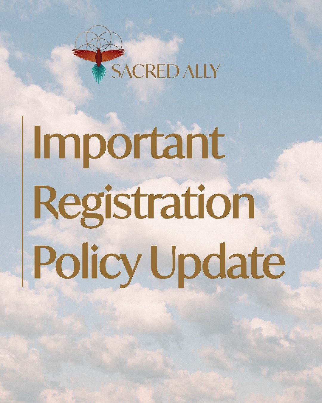 As Sacred Ally continues to grow, we are taking thoughtful steps to ensure our events remain supported and sustainable for the facilitators and community members who make these gatherings possible. 

🌼 Moving forward, we will be encouraging pre-regi