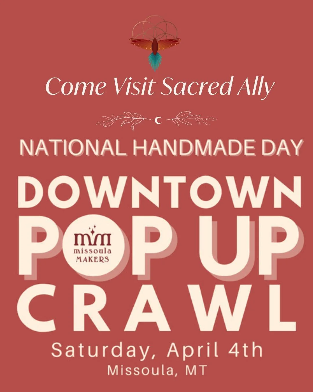 We are thrilled to partner with Missoula Makers to support local makers:
🎨 Cositas Bonitas Botanicals

Join us on April 4th for an art pop-up event not to be missed at Sacred Ally, a healing and empowering arts center dedicated to collaborating with