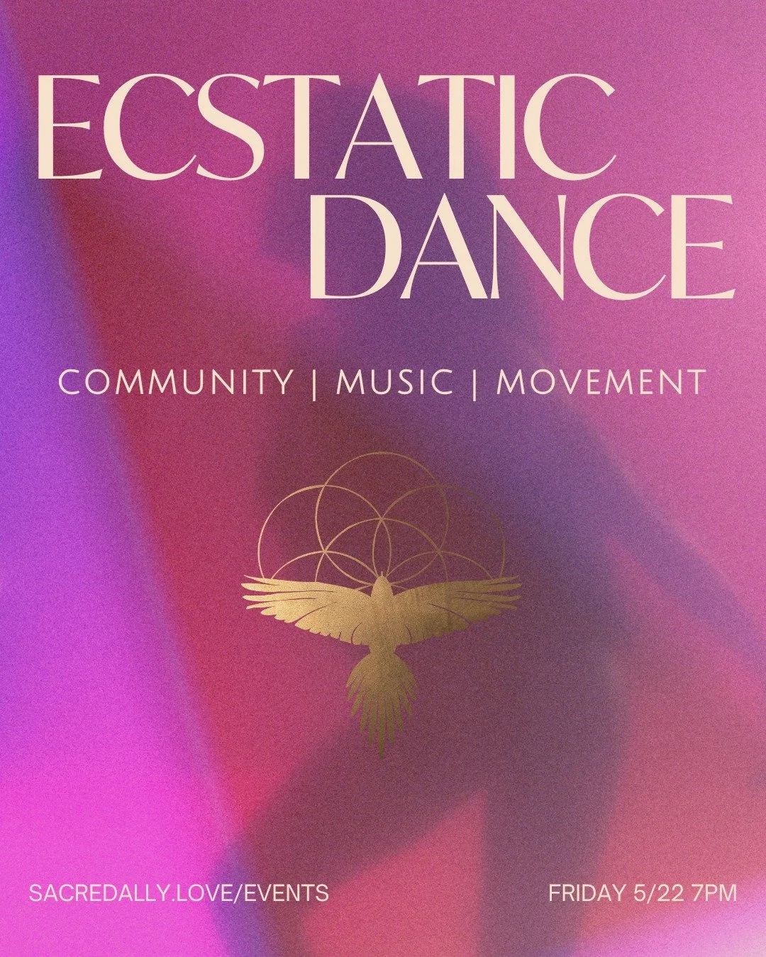 We'll see you this Friday 5/22 at 7PM for ECSTATIC DANCE, an event for movement, music, and space to express whatever wants to move through you. 

Reconnect with your own rhythm and let your body lead you 🪩

Register now through the link in our bio
