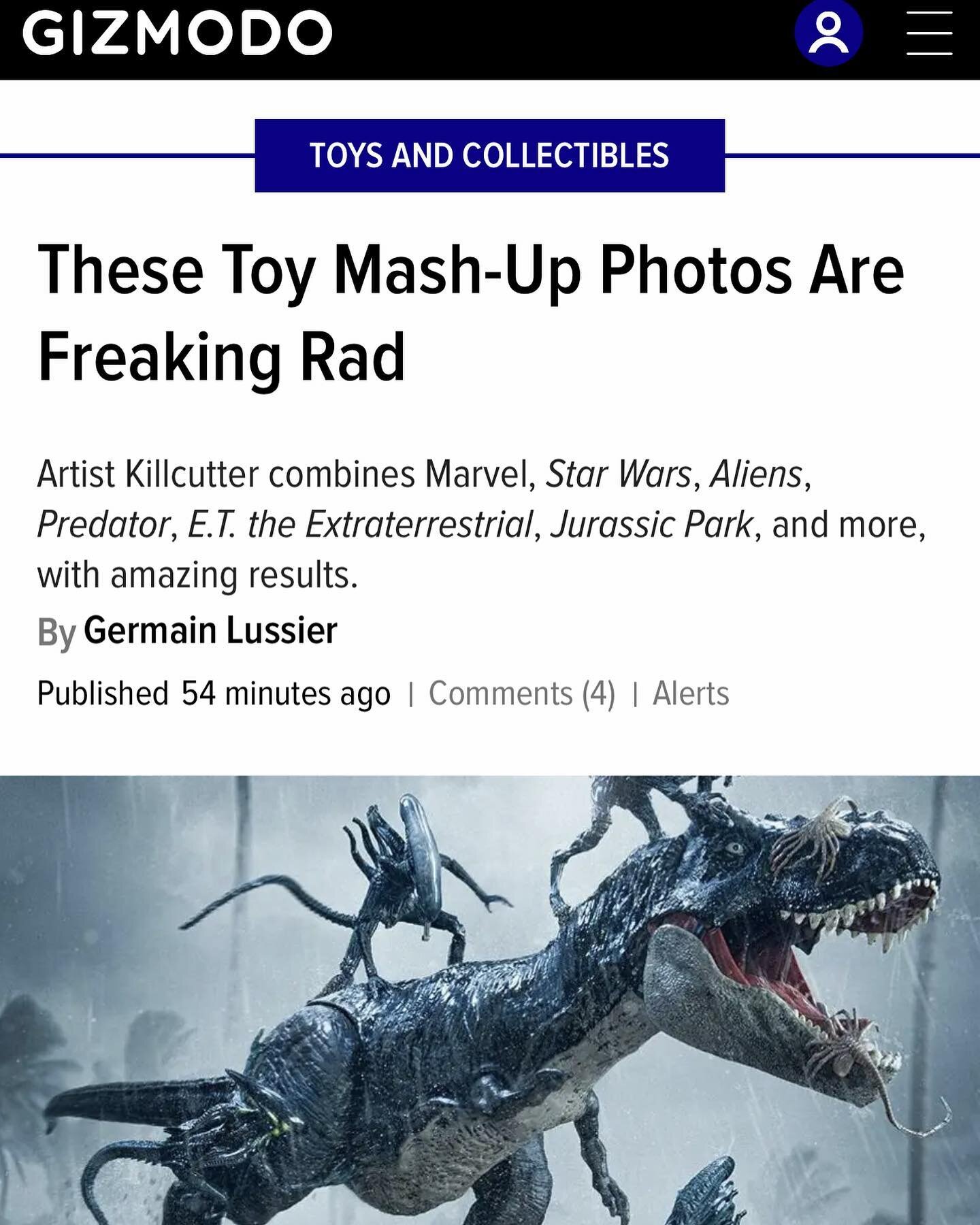 What an honor to have some of my recent mashup toy photos featured on @gizmodo today!  I got a chance to work with the awesome @germainlussier and truly appreciate the kind words and support he&rsquo;s given my art. Go check it out! (link in bio) 
.
