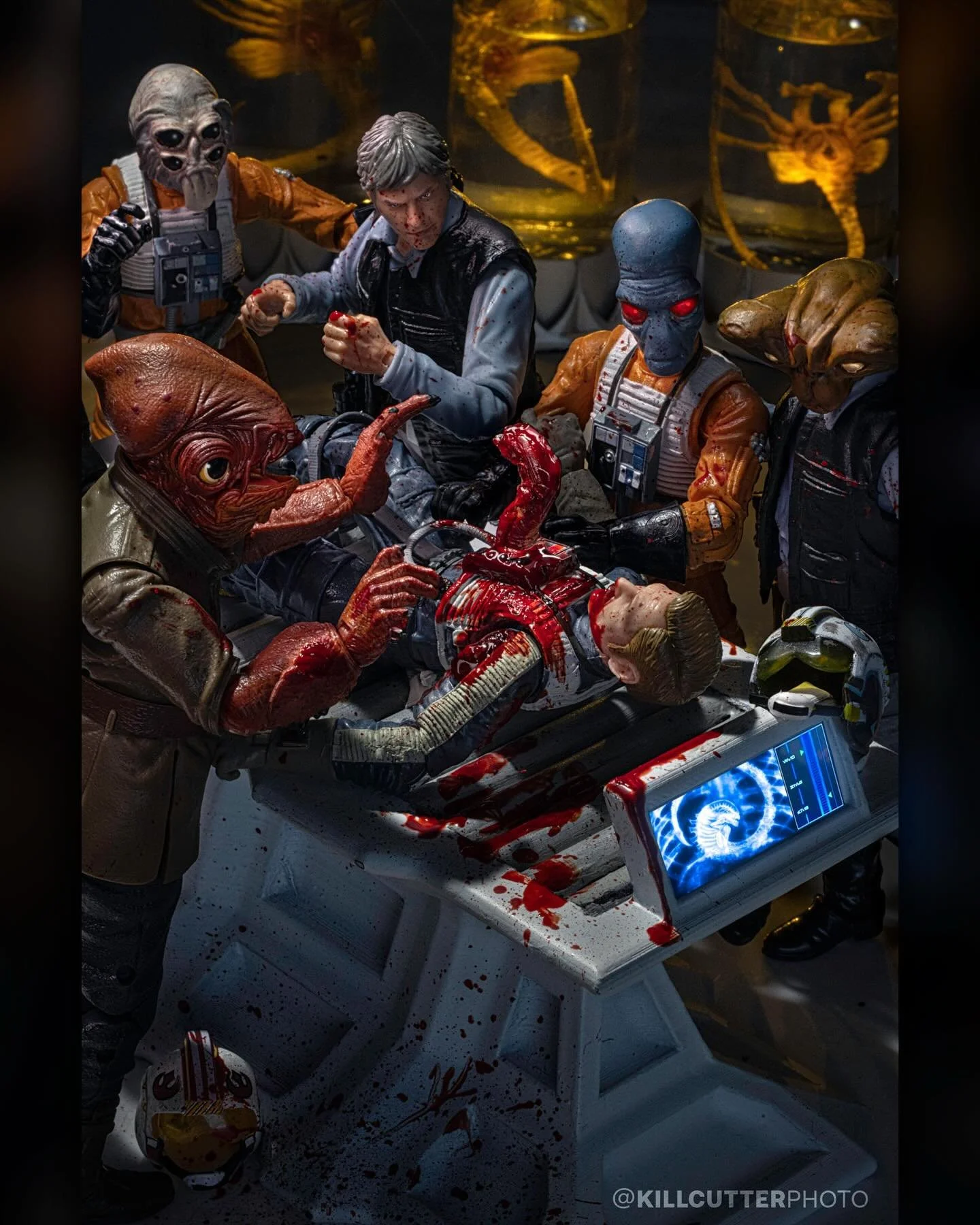 Starfighter Command was cleared for hyperspace.
The cargo wasn&rsquo;t.

&ldquo;Blue Leader: Contamination&rdquo;
As you all know, I&rsquo;m a sucker for a good mashup&mdash;especially a Alien/Star Wars crossover. I laid down a sheet of white acrylic