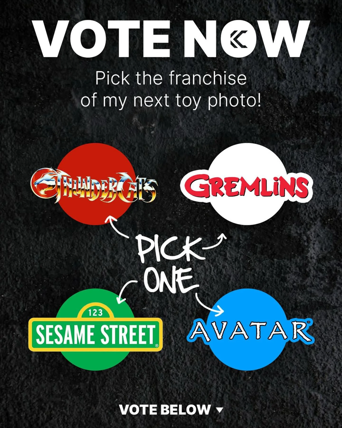Pick the franchise of my next toy photo! Vote below or in my Instagram story by Wednesday 2/18 by 10pm cst. These are all very different vibes so I&rsquo;m excited to see where we land with this one!