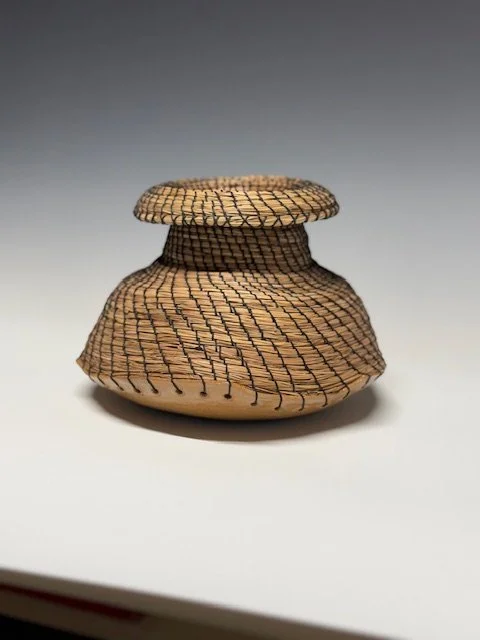 Terracotta Pine Needle Bowl with Rolled Rim