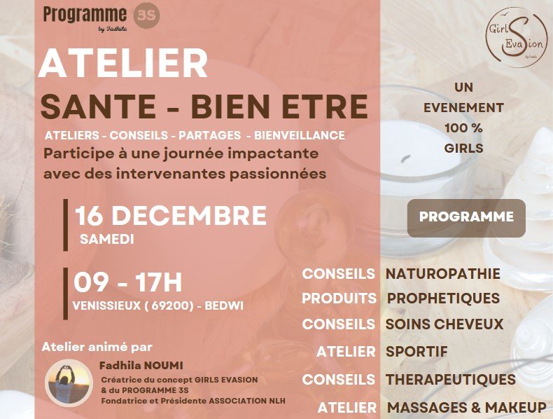 ATELIER SANTE / BIEN -ETRE PROGRAMME 3S