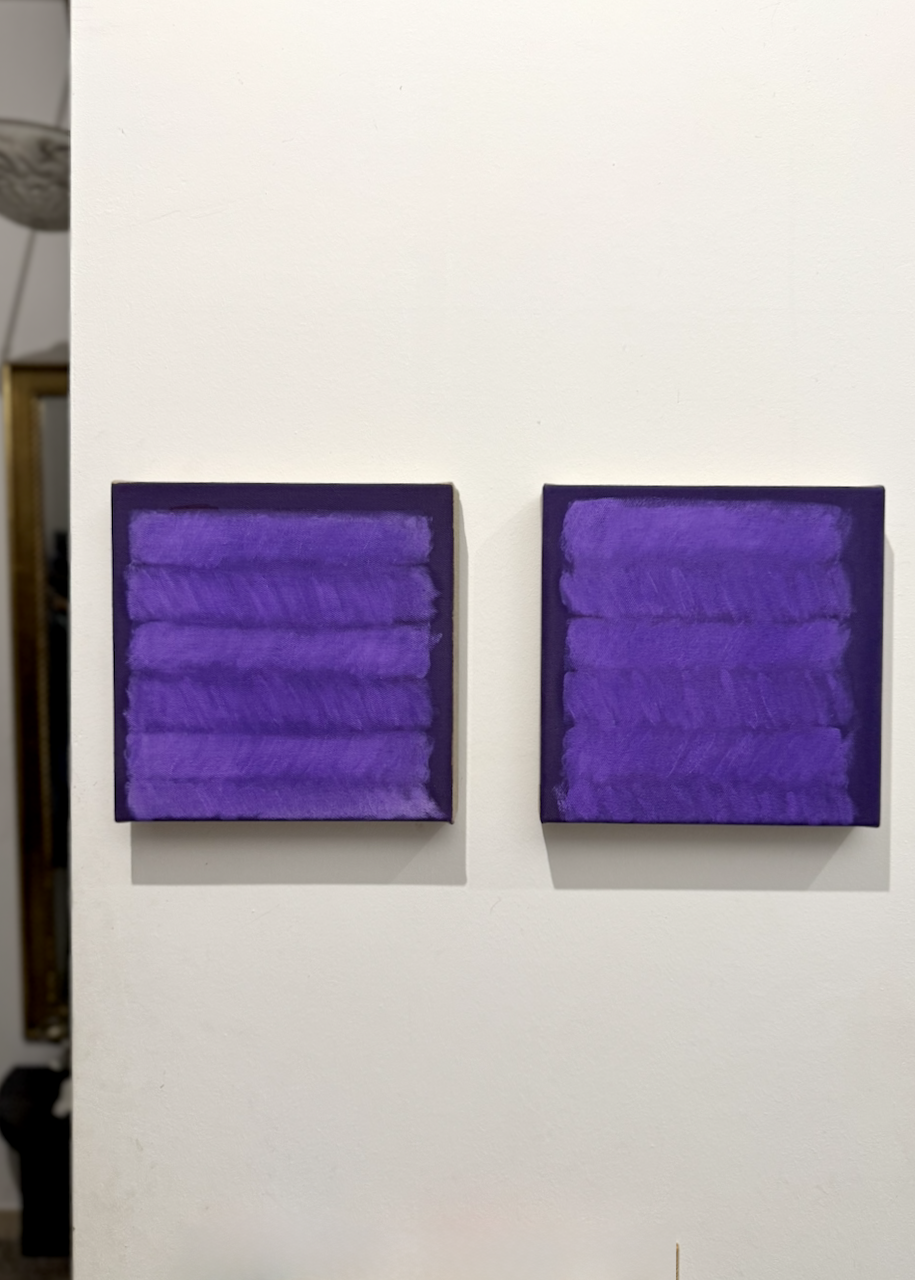 300125 & 310125, 2025, 30 x 30 cm each, oil and acrylic on canvas