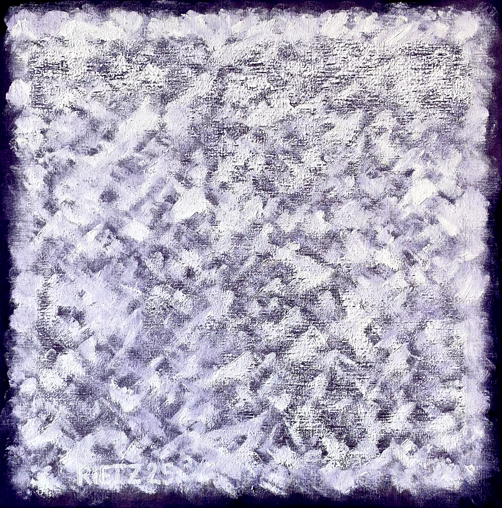 250425, 2025, 50 × 50 cm, oil and acrylic on raw linen