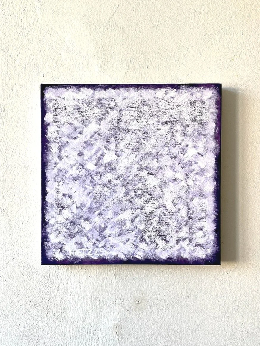 250425 wall view, 2025, 50 × 50 cm, oil and acrylic on raw linen