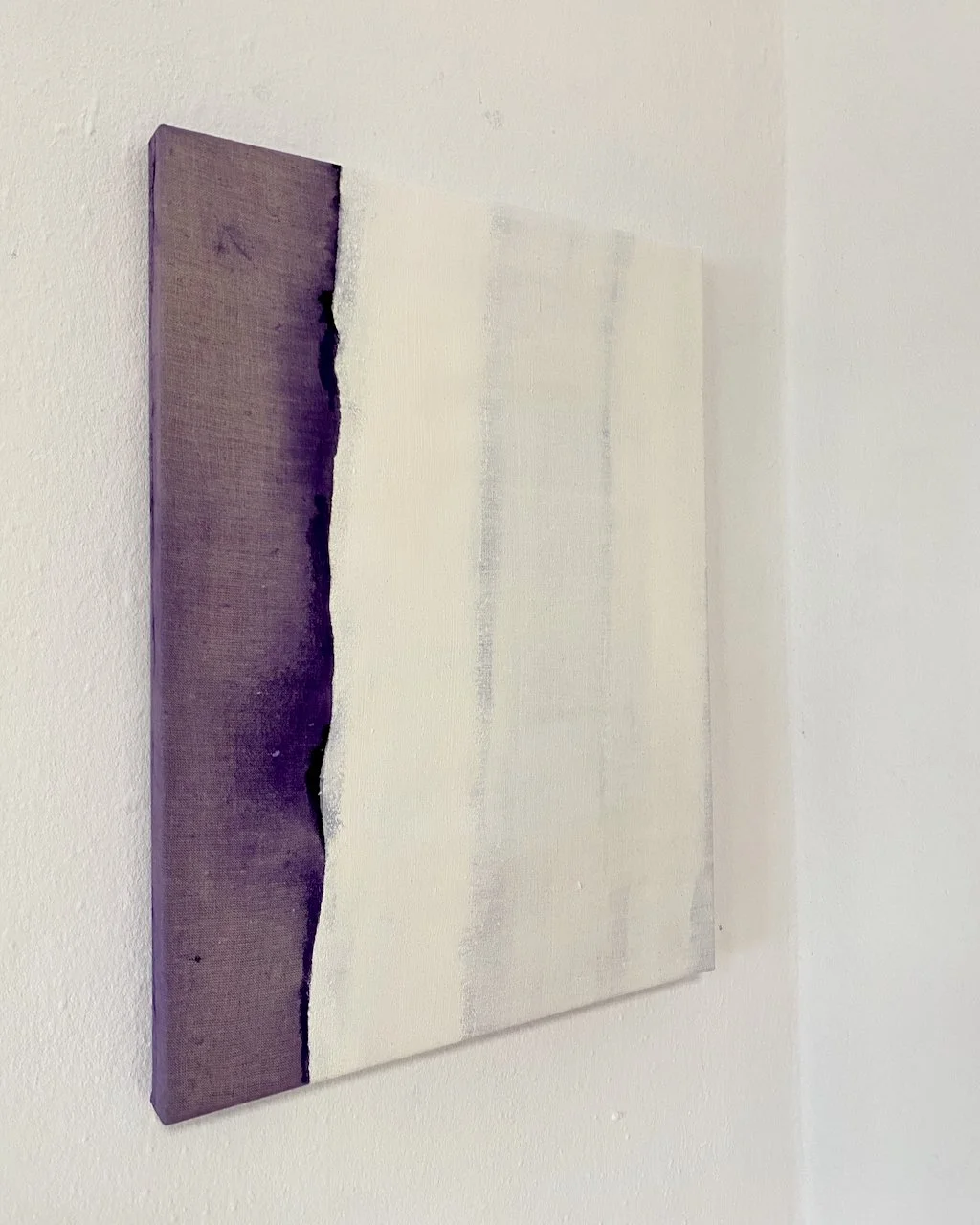 201224 side view, 2024, 54 x 40 cm, oil and acrylic on raw linen