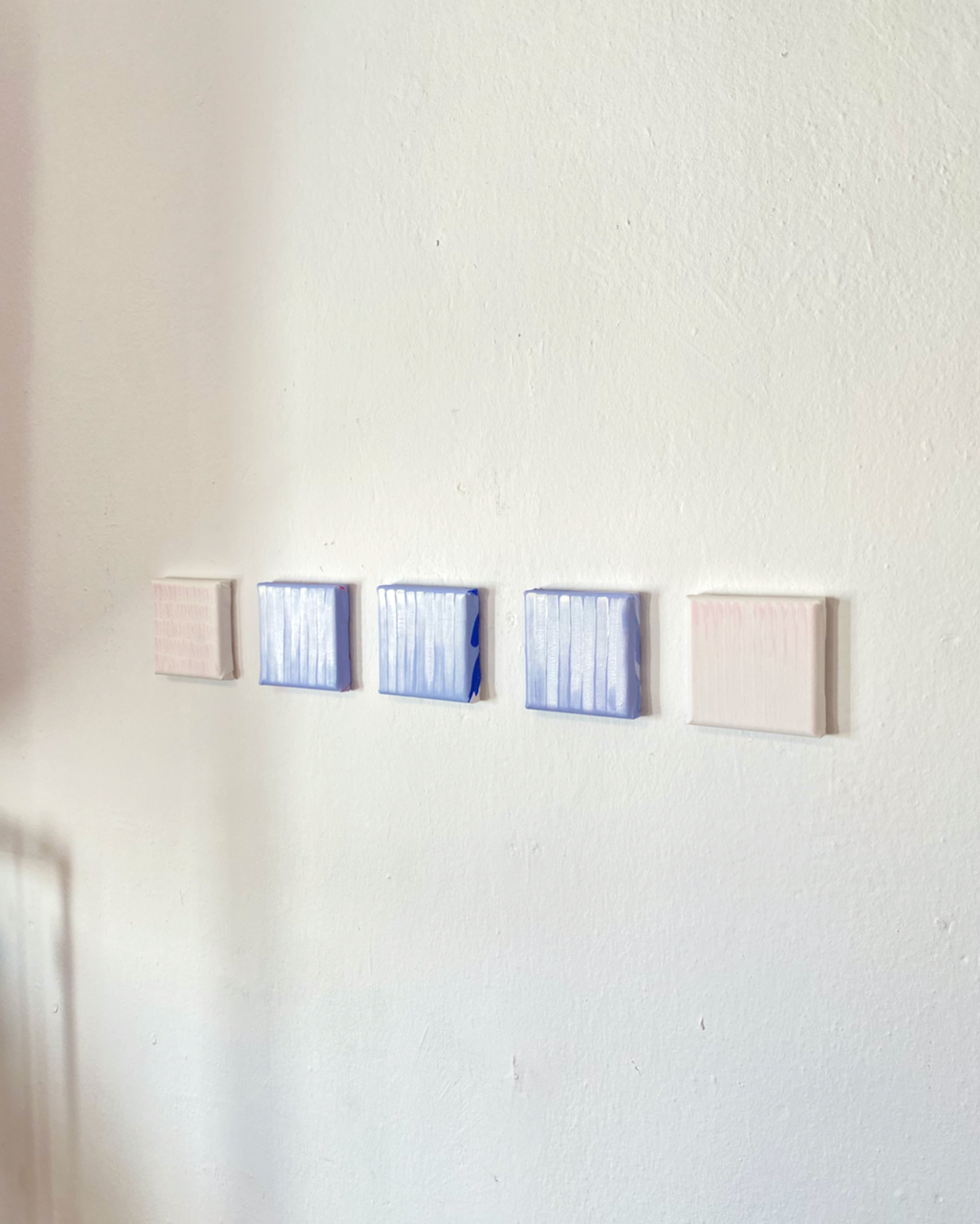 M series, 2026, each 10 × 10 cm, oil and acrylic on canvas