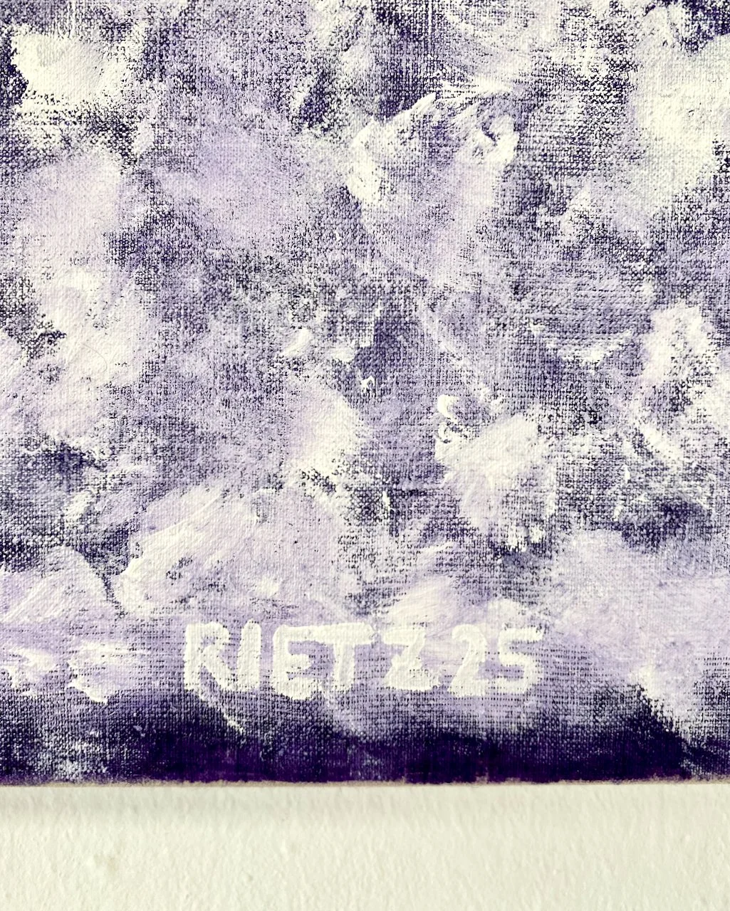 240425 details, 2025, 50 × 50 cm, oil and acrylic on raw linen