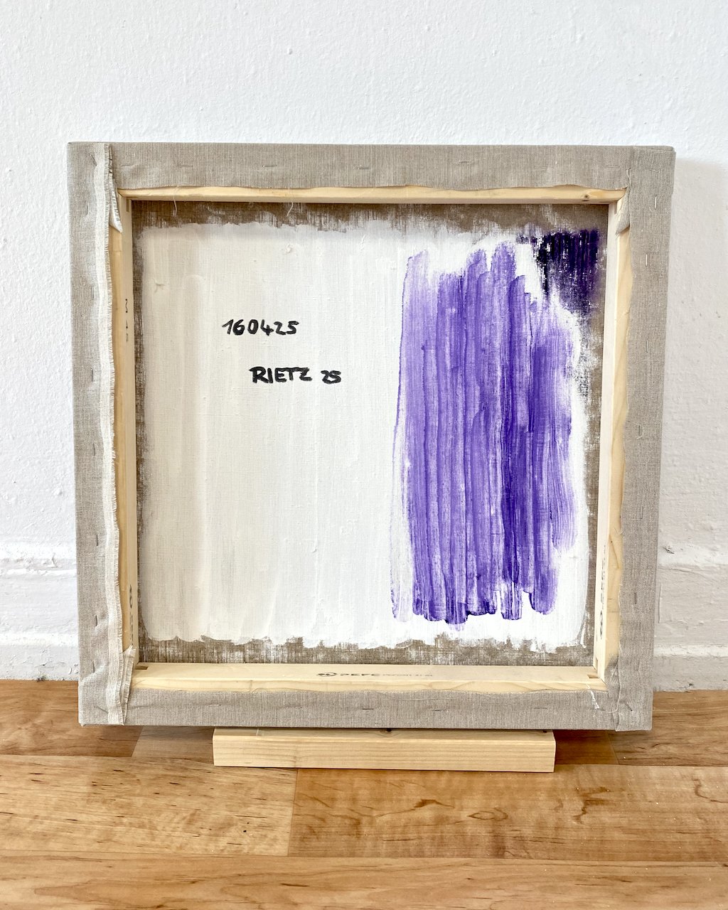 160425, 2025, 50 × 50 cm, oil and acrylic on raw linen