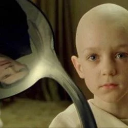 “Let us continue with this presumption that we have no idea how to stop bullets or bend the spoon. We clearly want to – but it is reserved for the rare and ever-mystical human – like that bald kid representing enlightenment. In reality our protagonis