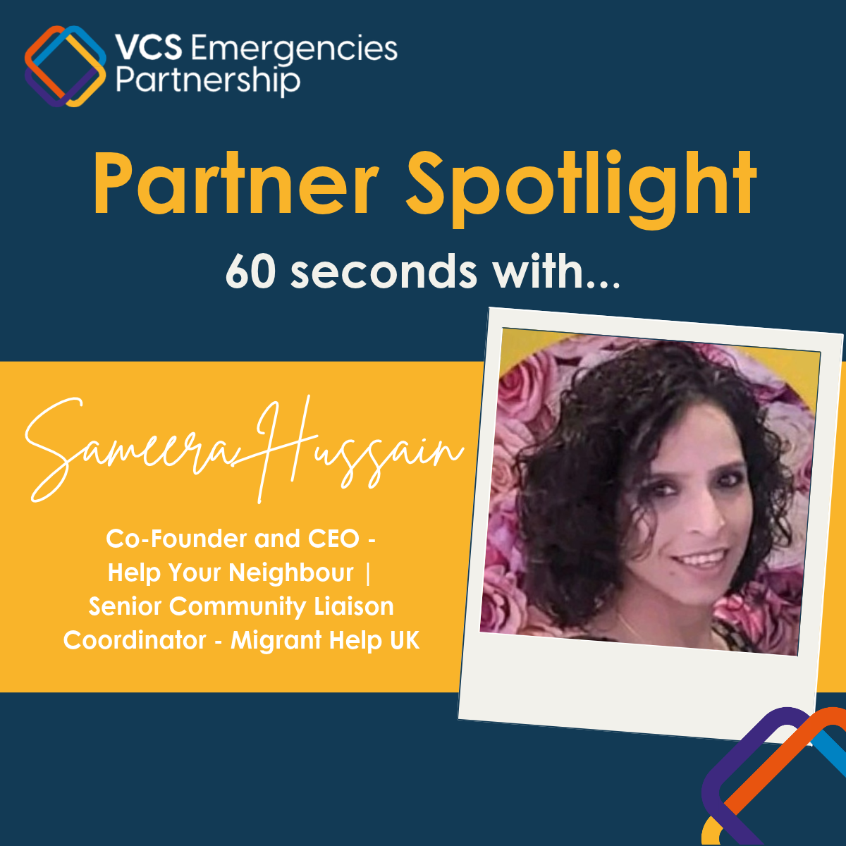 Partner Spotlight: 60 seconds with...Sameera Hussain