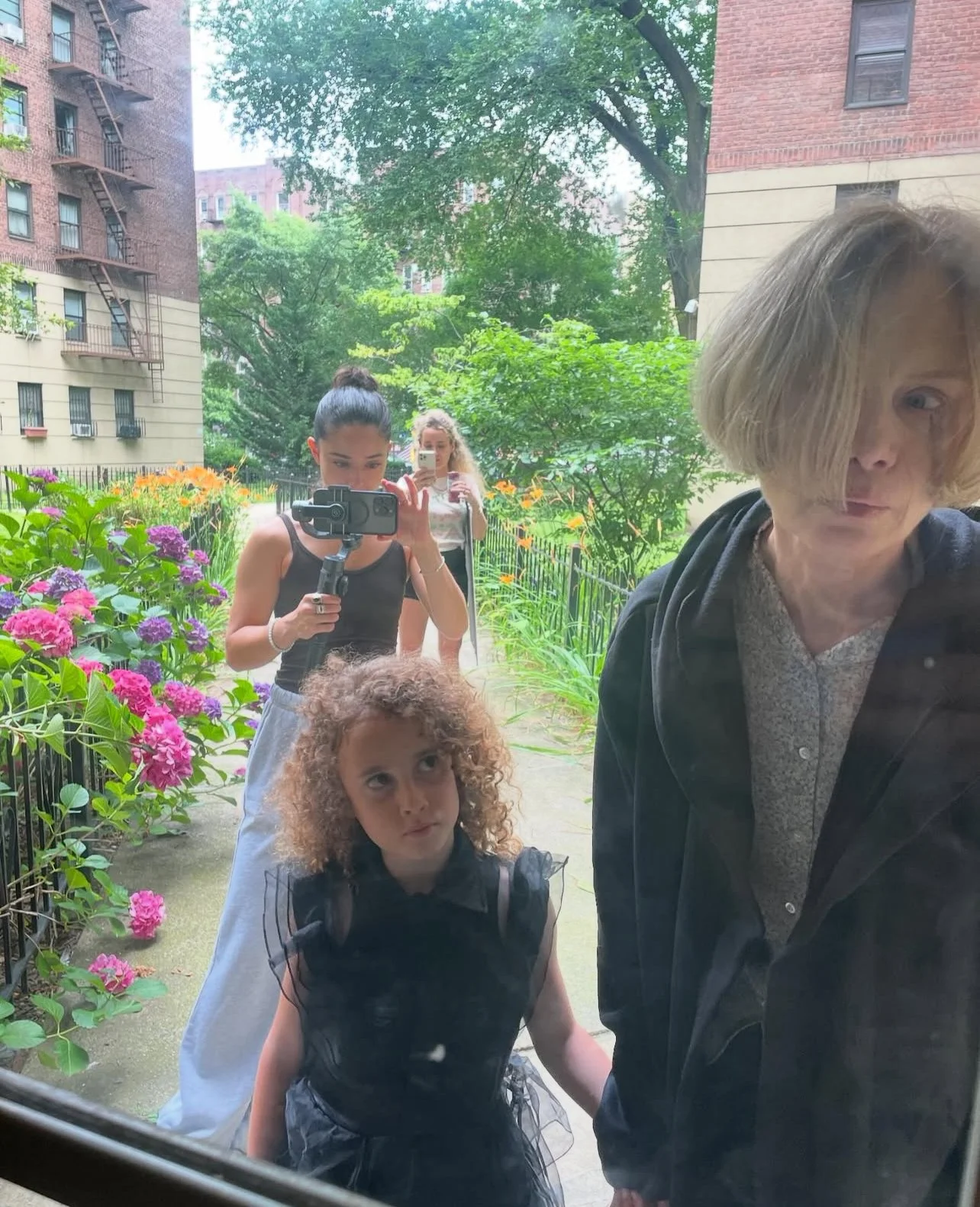 The Strange Child (Indie Griffiths) and The Mysterious Woman (Jolanta Valeikaite) with DP Charlotte Keir close behind.