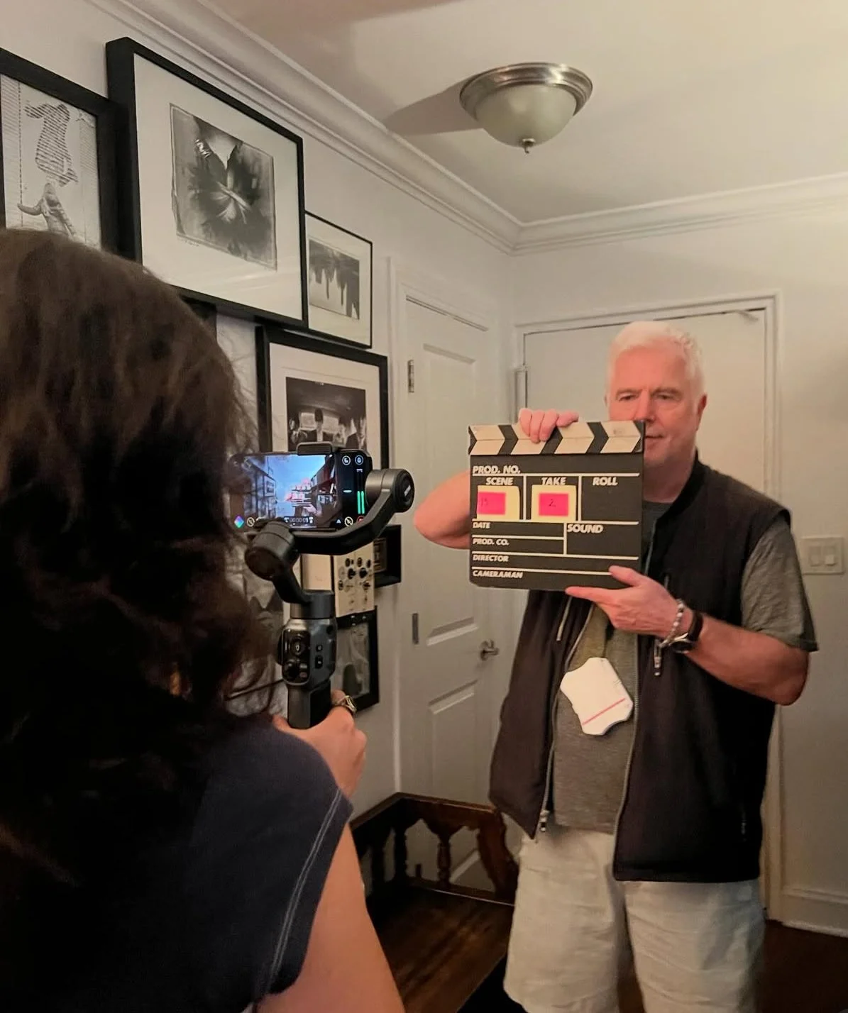 DP Charlotte Keir and Director Andy Keir slating in.