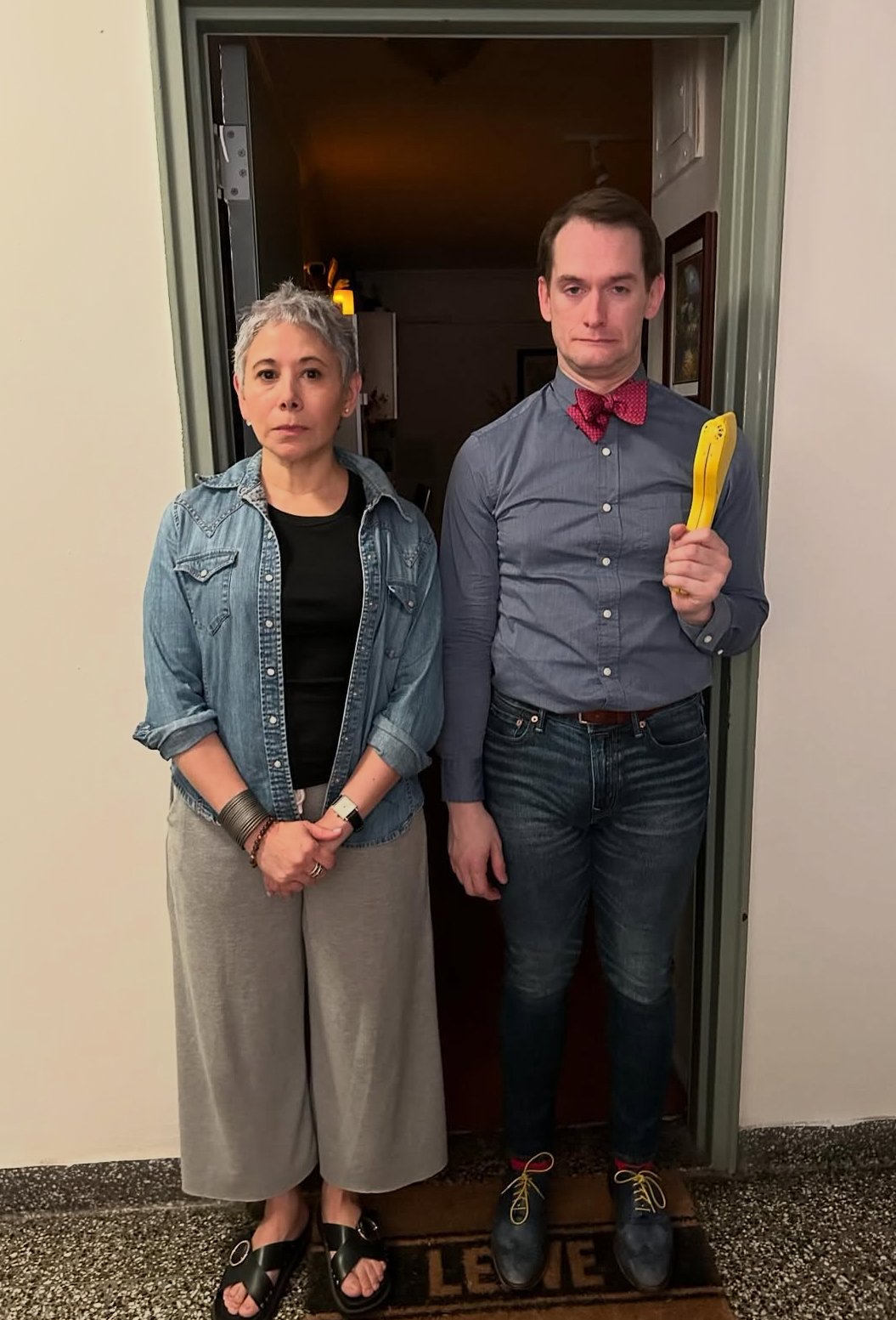 Xena (Gina Jarrin) and Trevor (Casey Purcell) give their spin on American Gothic.