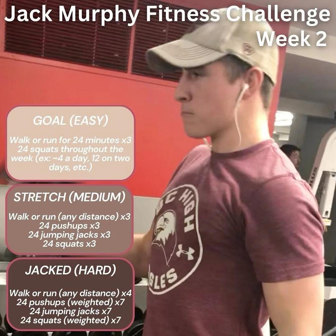 Amazing work from everyone on Week 1! We&rsquo;re already onto Week 2, can you believe it? Check out the challenges for this week above and you'll also see Jack doing 30 pound bicep curls. This came from a video and he pumped it out for a full minute