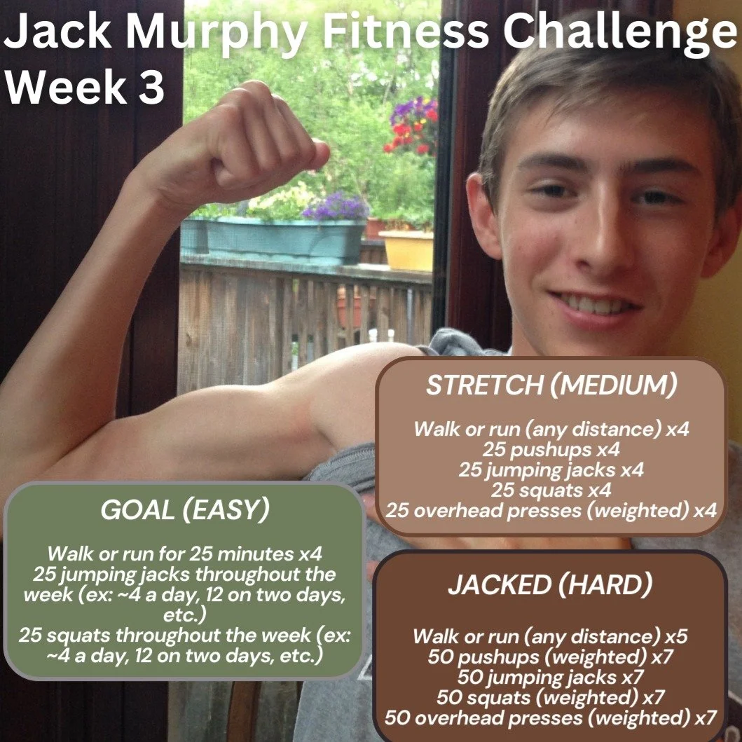We&rsquo;re over halfway through the Jack Murphy Fitness Challenge! Check out the challenges for this week above. As you can see Jack started building his muscles at a young age!

Continue to tag us and send pictures as you take on a new challenge an