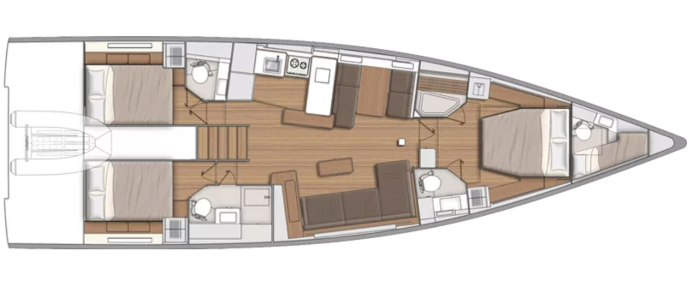 Miss Marie Layout - 3 cabin with 3 ensuite bathroom + skipper cabin
