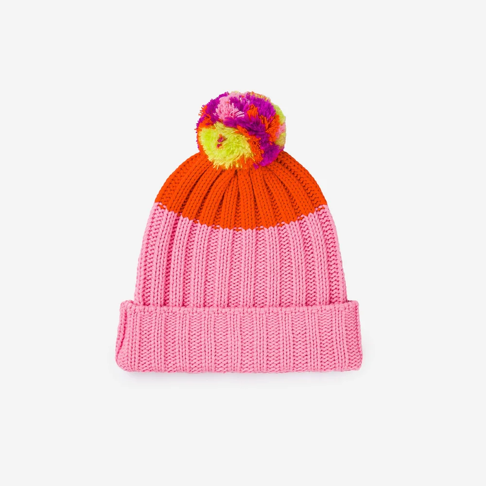 COACH Color Block Knit Hat With Pom Pom, Pink COACH C0228 Women main image 4