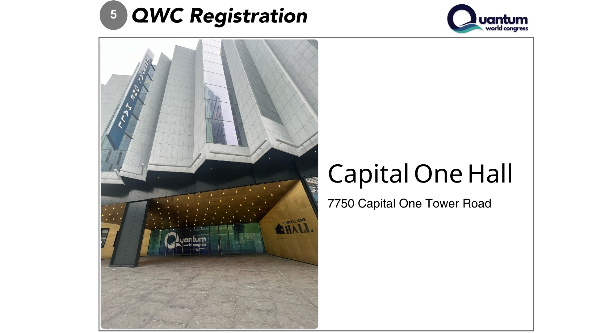 QWC Registration & Main Entrance