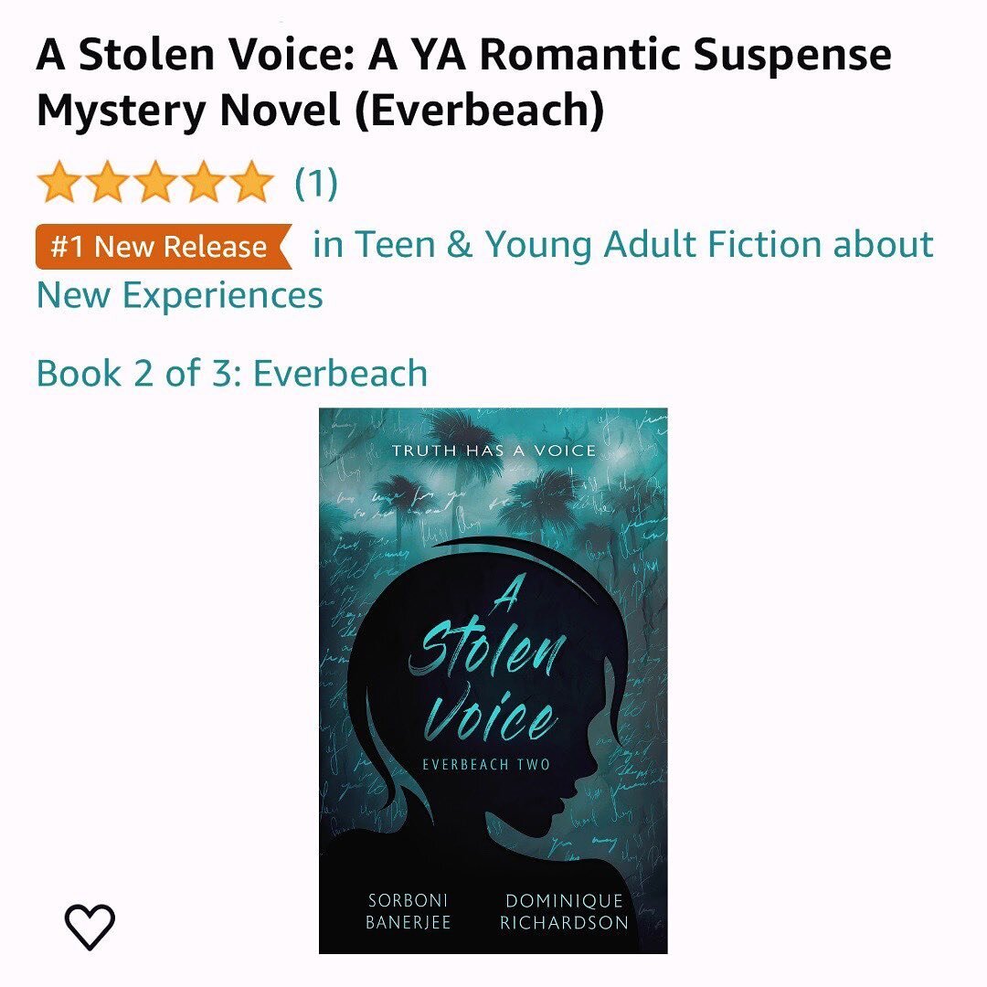 We got a book birthday present&mdash;A STOLEN VOICE is a #1 new release on Amazon! Thank you all so much for supporting this series and joining our Everbeach girls on their next adventure! We cannot wait to hear what you think about Book 2&hellip;it&