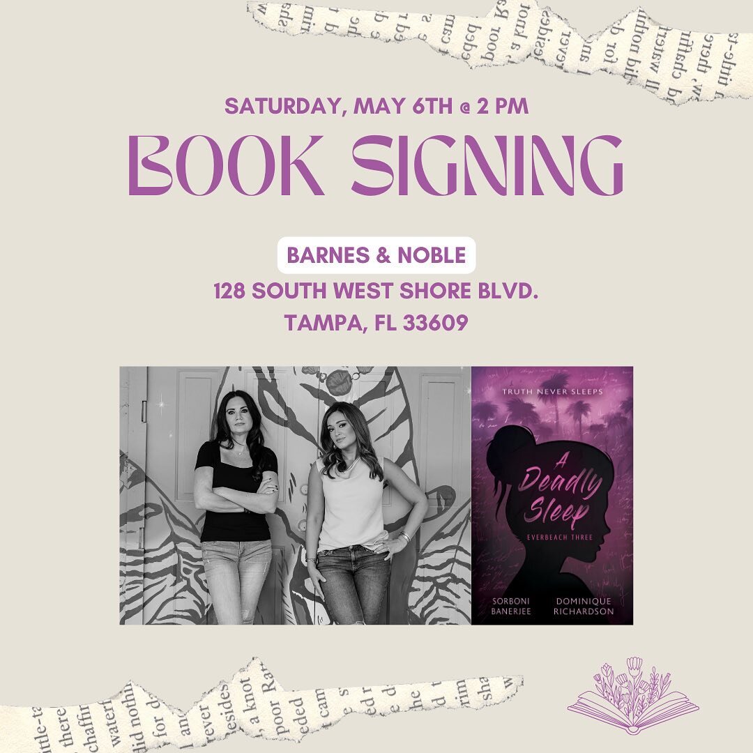 Book 3 is here and we&rsquo;re ready to celebrate tomorrow! Stop by the new Barnes and Noble in South Tampa to say hi and grab a signed copy of A DEADLY SLEEP. 

✨Book 1 and 2 will be available too if you didn&rsquo;t get a signed copy yet. Can&rsquo